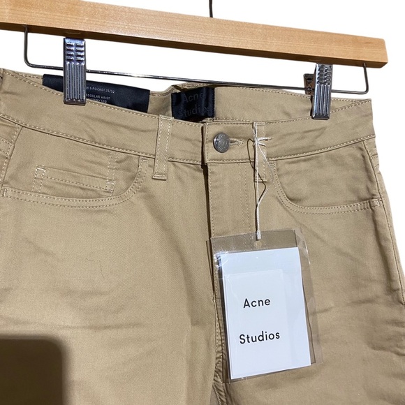 NWT Acne Studios Women's Skin 5 Taupe Skinny Jeans Khaki Tan Size 25 / 32 - Picture 4 of 9